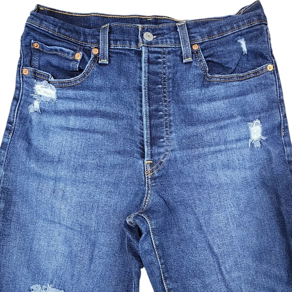 Levis Ribcage Straight Womens Ankle Jeans - Picture 4 of 10